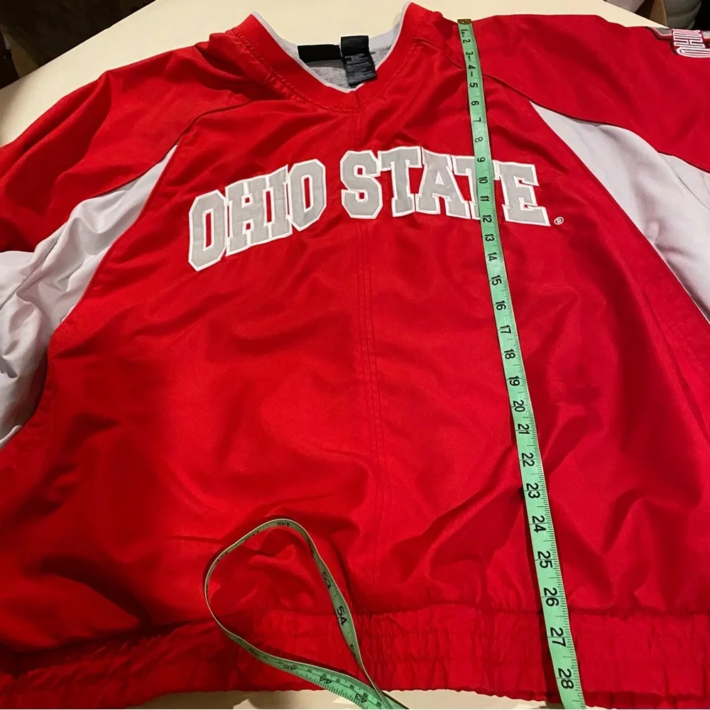 Ohio State Jacket Men’s 2XL Red Starter Vneck Pullover Stitched Spellout Buckeye